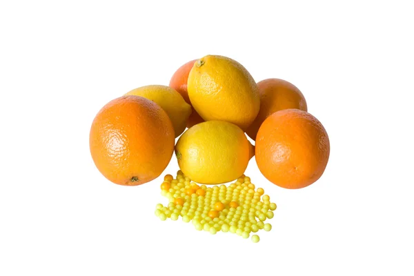 Apelsiner, citroner och vitaminer — Stockfoto