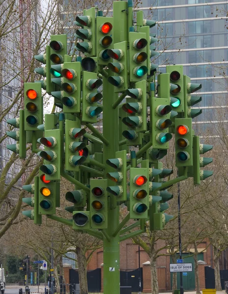 Escultura do semáforo Imagem De Stock