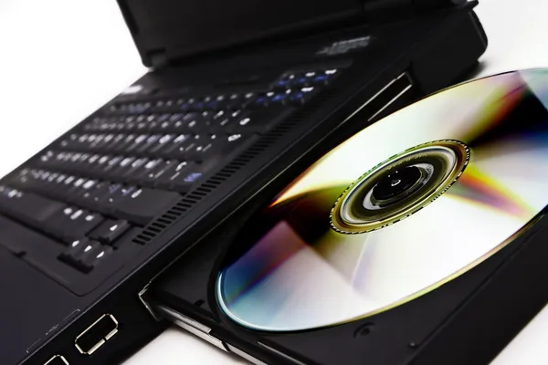 Laptop DVD reader — Stock Photo, Image