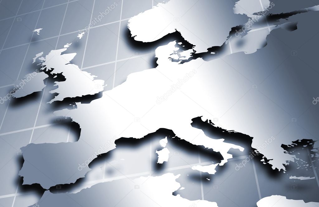 European map in metal