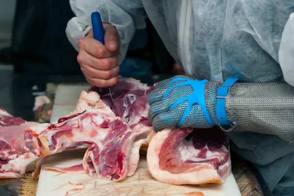 Butcher Working — Stock Photo, Image