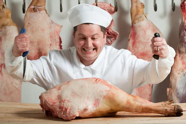 Funny Butcher — Stock Photo, Image