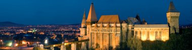 Hunyad Castle Panorama Romania clipart