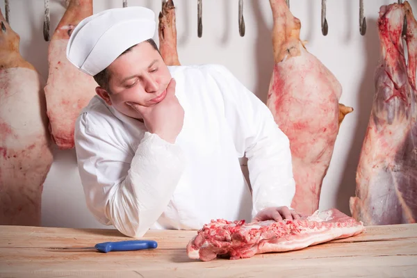 Portret van een slager — Stockfoto