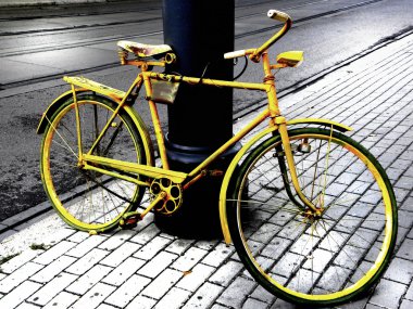 Yellow bicycle clipart