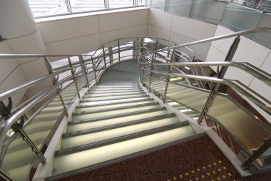 Modern glass stairs clipart