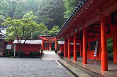 Japanese temple's inner yard clipart