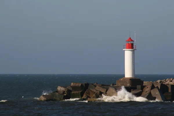 Lighthouse with red top — Stock Photo, Image