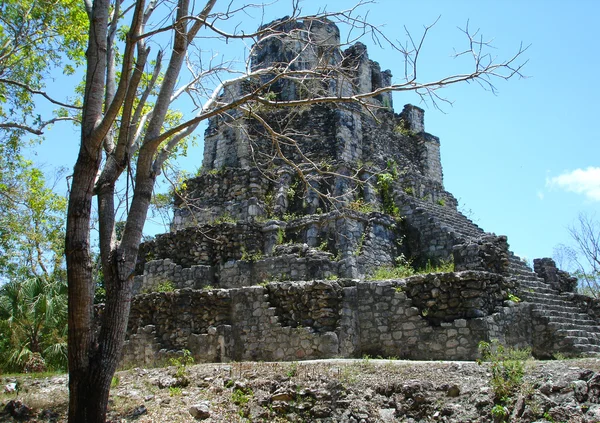 Ruinas Mayas en Muyil México — Foto de Stock