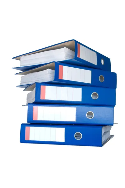 Pile of blue ring binders. — Stock Photo, Image