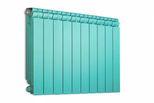Radiator turquoise color. — Stock Photo, Image