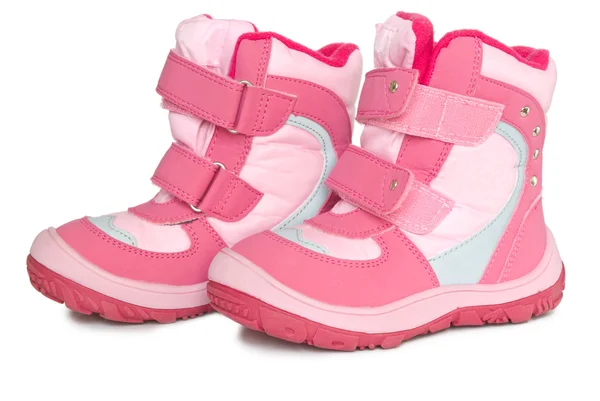 Cizmele calde ale copilului roz . — Fotografie, imagine de stoc