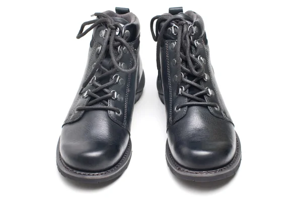 Botas de couro preto . — Fotografia de Stock