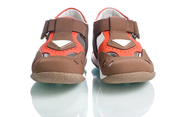 Kids leather shoes. — Stock Photo, Image