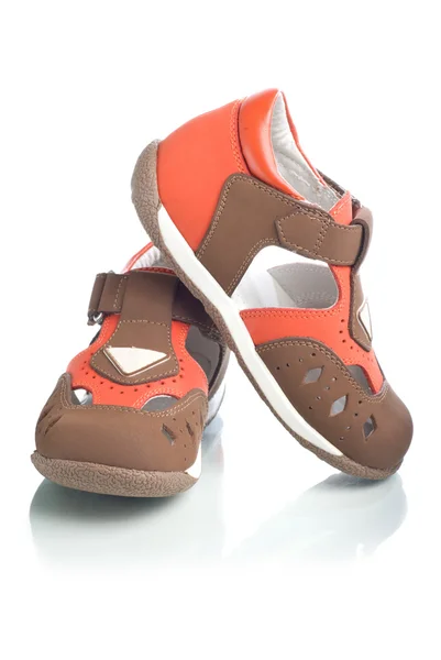 Skórzane buty dla dzieci. — Zdjęcie stockowe