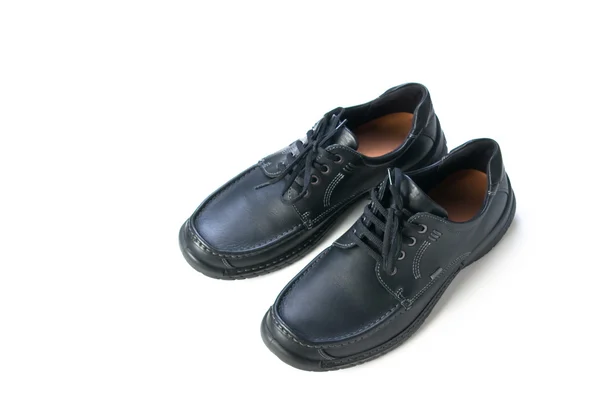新的黑色皮革鞋 — 图库照片