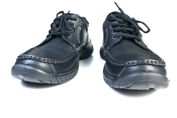 Nowe czarne skórzane buty Obraz Stockowy