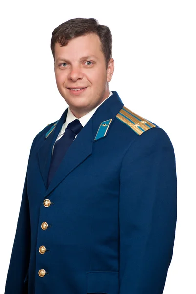 Homme en uniforme de parade des forces aériennes militaires russes — Photo