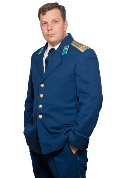 Mannen i parad uniform av ryska militära flygvapen — Stockfoto