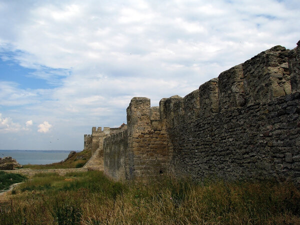 Walls of old Turks fortress in Ukraine