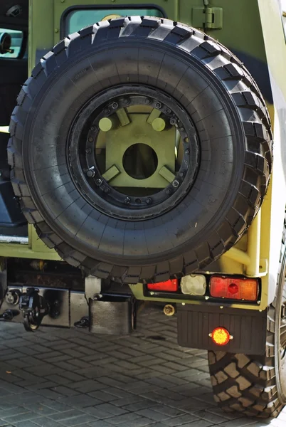 stock image Closeup jeep spare wheel