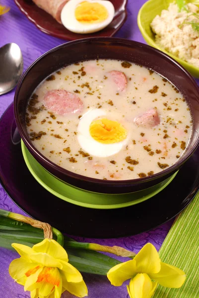 White borscht for easter — Stock Image White borscht for easter Royalty Free Stock Images