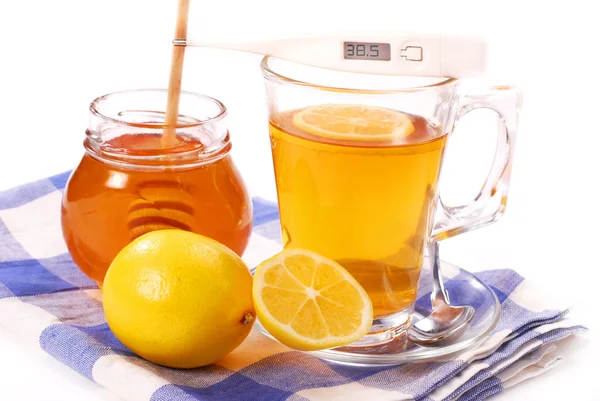 Chá com limão e mel — Fotografia de Stock