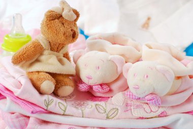 Layette for baby girl clipart