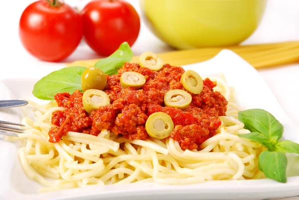 Spagetti paradicsomszósszal — Stock Fotó