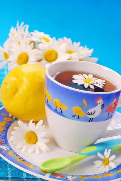 Té de manzanilla y limón para niños —  Fotos de Stock