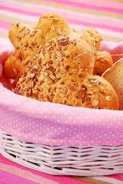 Bakery assortment in basket — Stock Photo, Image