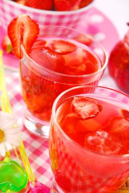 Fresh strawberry drink clipart