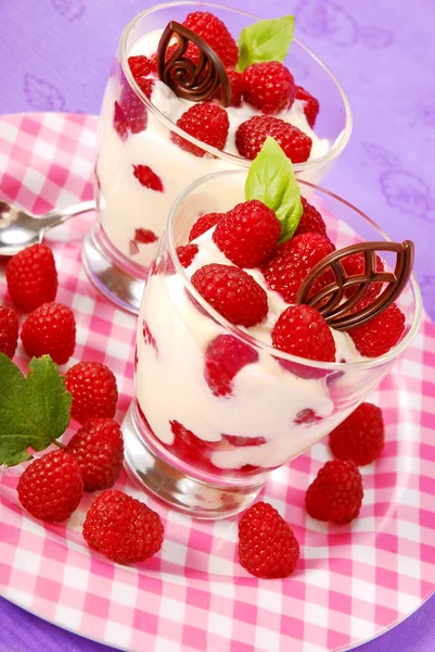 Raspberry dessert — Stock Photo, Image