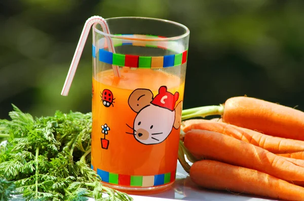 Carrot juice for child — Stock Photo, Image