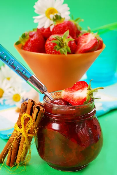 Home made strawberry confiture — Stock Photo, Image