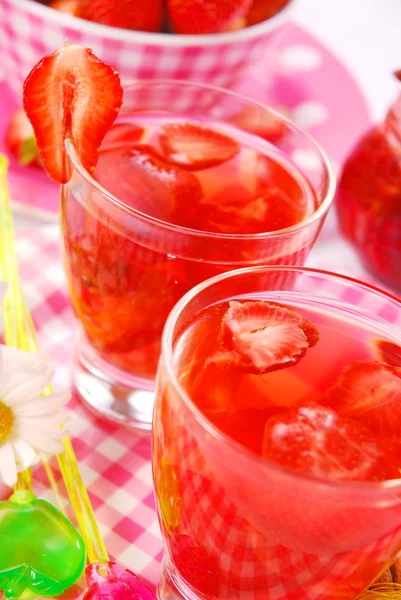 신선한 딸기 음료 — 스톡 사진