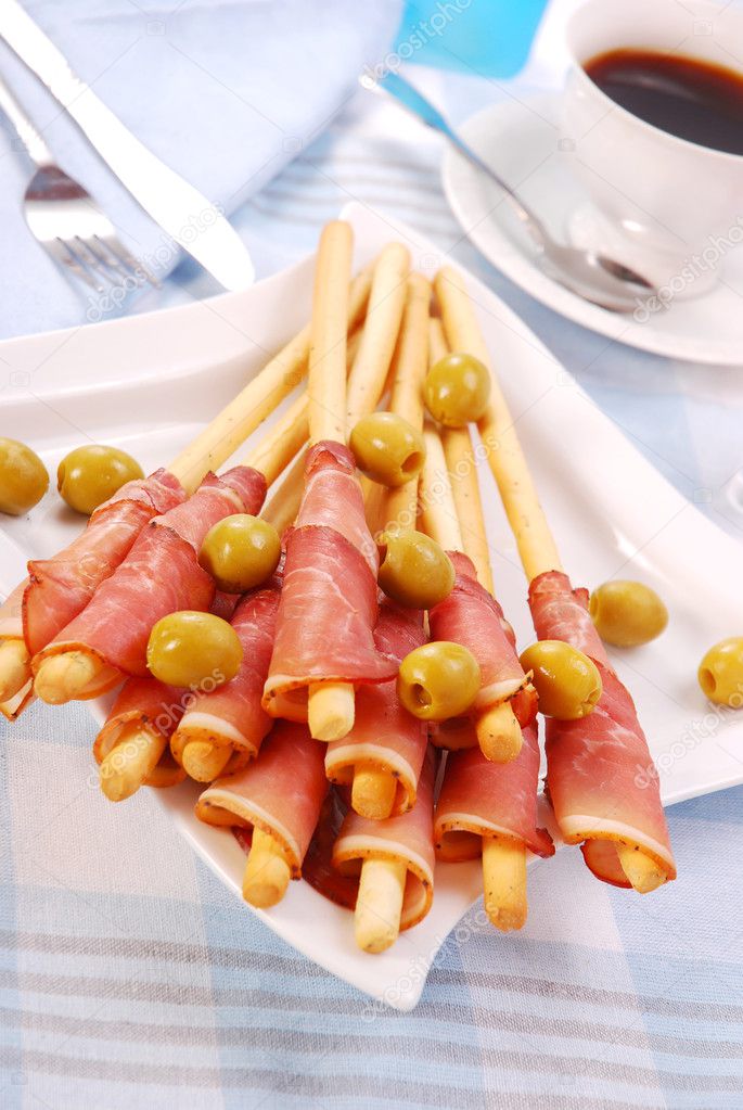 Prosciutto with grissini — Stock Photo © teresaterra #2827864