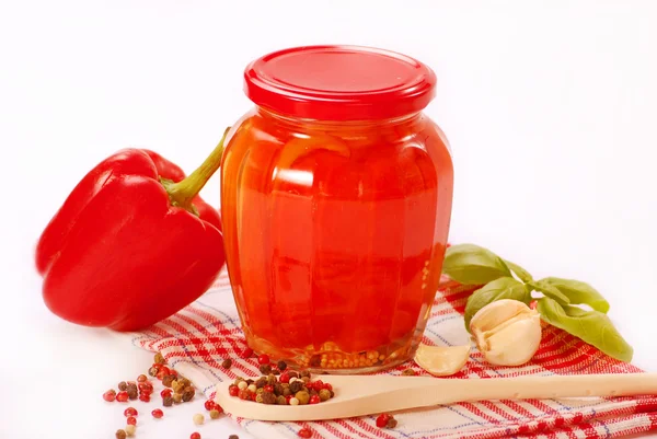 Home made preserves with red paprika — Stock Photo, Image