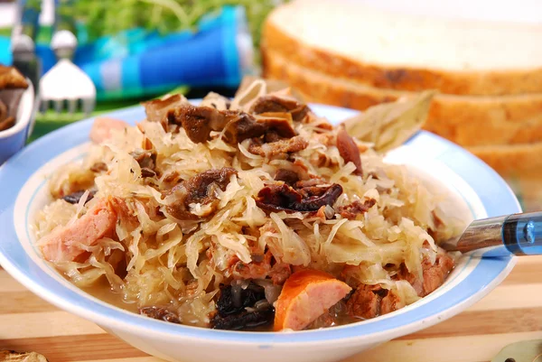 Sauerkraut mit Pilzen — Stockfoto