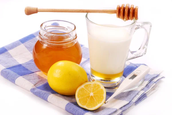 Melk met honing — Stockfoto