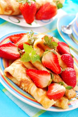 Pancakes with strawberry clipart