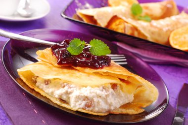 Pancakes with cottage cheese clipart