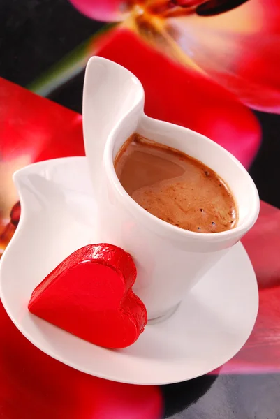 stock image Coffee with red heart