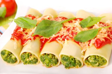 Cannelloni with spinach clipart