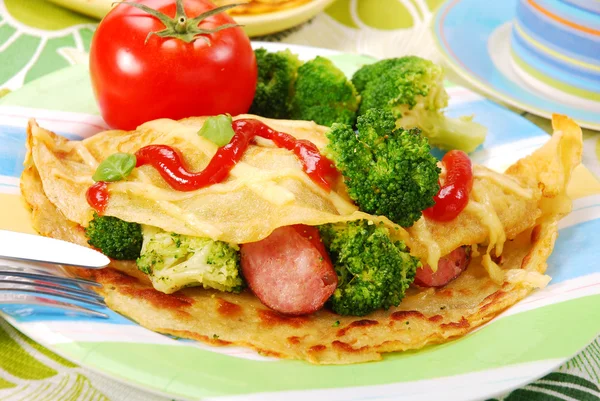 Omeleta s brokolicí — Stock fotografie