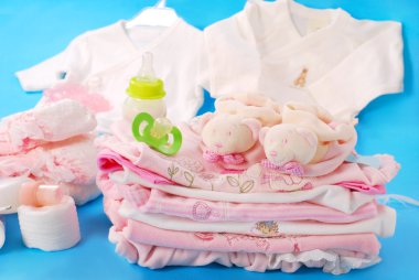 Layette for baby girl clipart