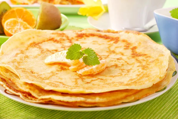 Pile of pancakes on plate — Stock Photo, Image