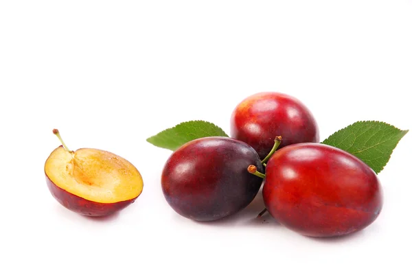 Plums isolated on white — Stock Photo, Image