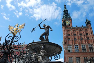 Fountain of the Neptune in Gdansk ( Poland ) clipart