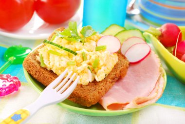 Healthy breakfast for child clipart